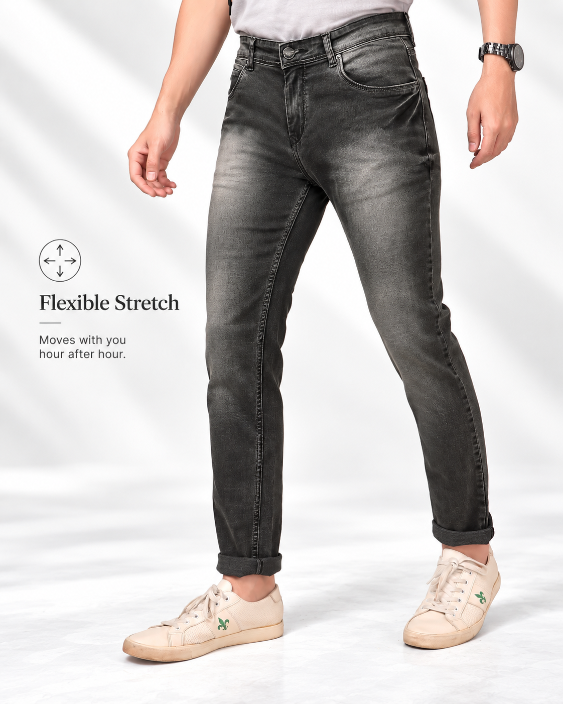W-519 — Smoky Black Travel Denim - Image 2
