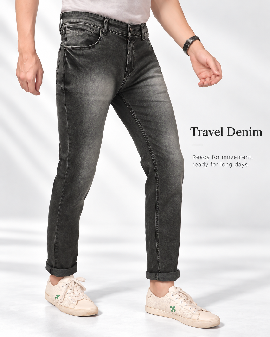 W-519 — Smoky Black Travel Denim - Image 3