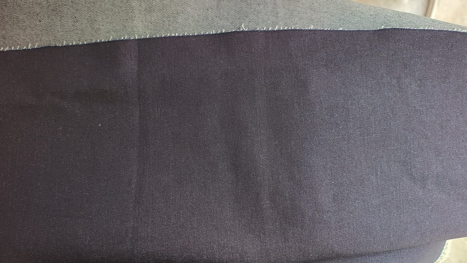 Close view of indigo denim cloth